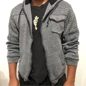 MJC Collection Hoodie Zip Up Sweater Gray Men